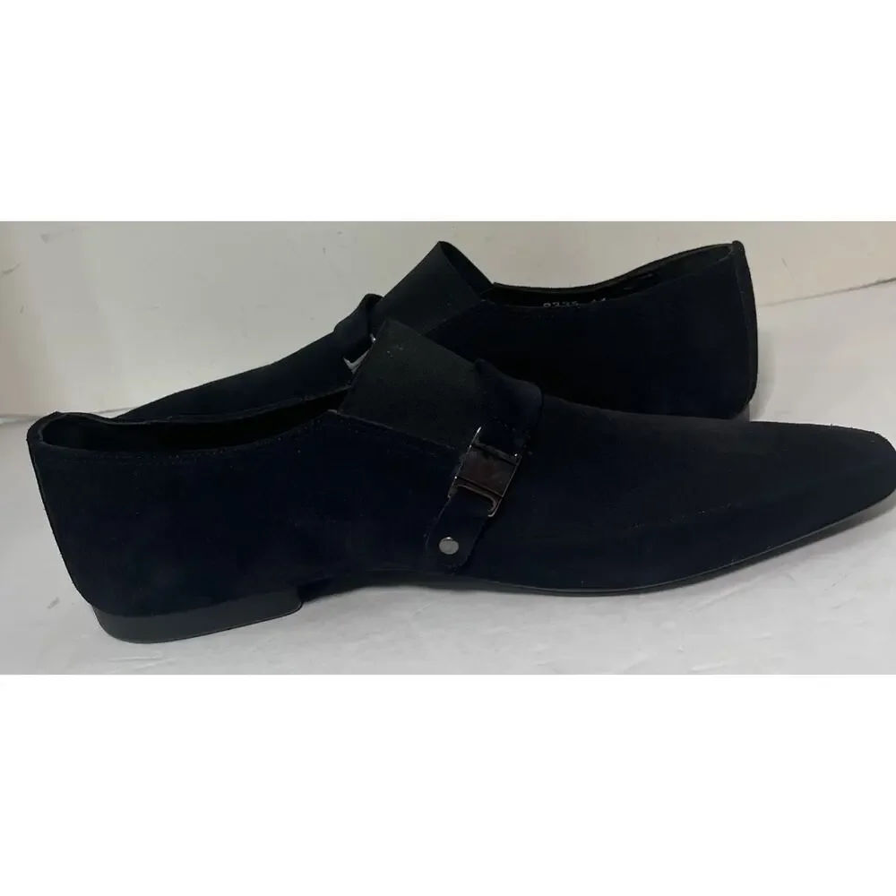 Baldinini Dark Blue Suede Silver Buckle Men’s Loafer US Size 11 Italy